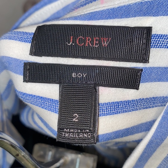 J. CREW BLUE/WHITE BOY SHIRT LONG SLEEVES BUTTON-DOWN POCKET SZ 2 - Picture 13 of 15